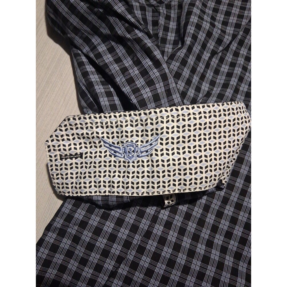 Ariat Relentless Button Down Shirt Mens Large Blue Plaid Cotton Westrn Flip Cuff - Picture 2 of 6